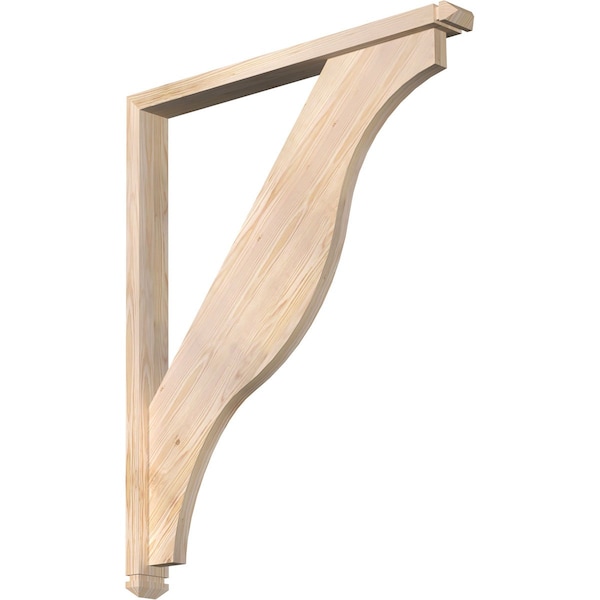 Ekena Millwork Funston Arts and Crafts Smooth Bracket w/ Offset Brace, Douglas Fir, 3 1/2"W x 34"D x 42"H BKT0402X34X42FST03SDF - main